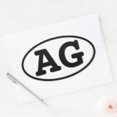 FOUR Aargau Canton "AG" Afkorting Ovale Sticker (Envelop)