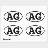 FOUR Aargau Canton "AG" Afkorting Ovale Sticker (Vel)