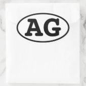 FOUR Aargau Canton "AG" Afkorting Ovale Sticker (Tas)