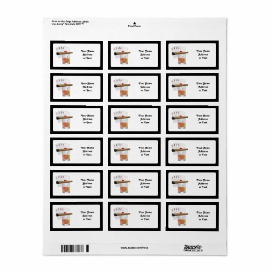 Four Aces, A Drink and A Cigar Etiket (Full Sheet)