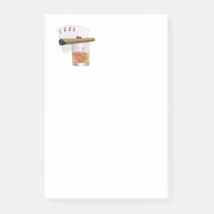 Four Aces, A Drink and A Cigar Post-it® Notes