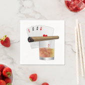 Four Aces, A Drink and A Cigar Servet (Insitu)