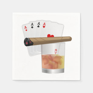 Four Aces, A Drink and A Cigar Servet