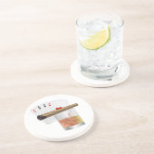 Four Aces, A Drink and A Cigar Zandsteen Onderzetter (Zijkant)