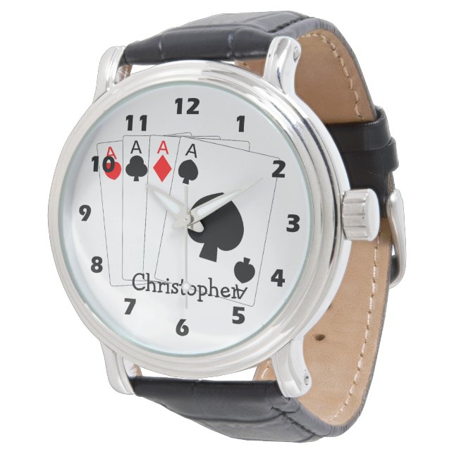 Four Aces Design Horloge (Gekanteld)