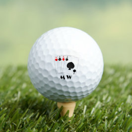 Four Aces Design Met Monogram Golfballen
