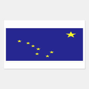 FOUR Alaska State Flag Rechthoekige Sticker