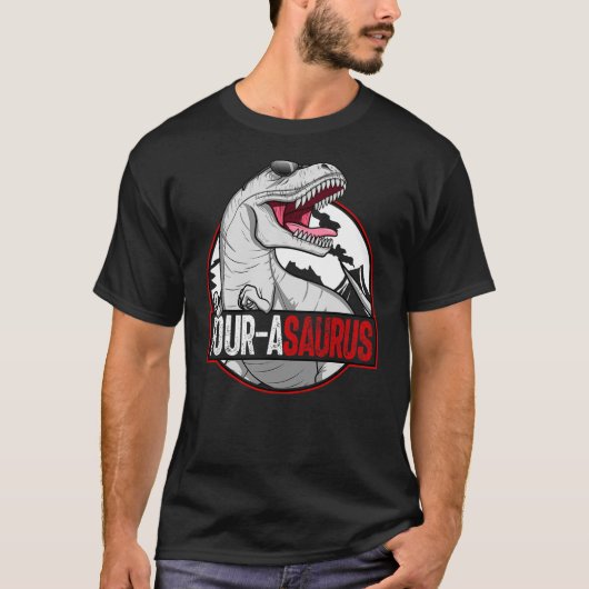 Four-asaurus Matching Family Dinosaur Kids 4th Bir T-shirt (Voorkant)