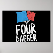 Four Bagger Funny Cornhole Bean Bag Toss Poster (Voorkant)