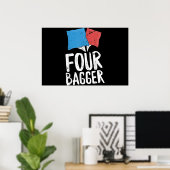 Four Bagger Funny Cornhole Bean Bag Toss Poster (Thuiskantoor)