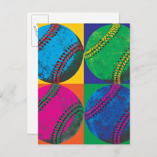 Four Basebals in Different Colors Briefkaart (Voorkant / Achterkant)
