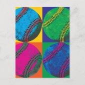 Four Basebals in Different Colors Briefkaart (Voorkant)