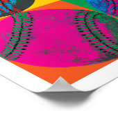 Four Basebals in Different Colors Poster (Hoek)