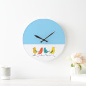 Four Birds Perched on a Twig Grote Klok (Huis)