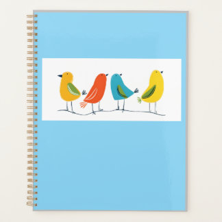 Four Birds Perched on a Twig Notebook Planner