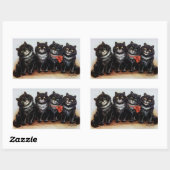 Four Black Cats  Illustratie door Louis Wain Rechthoekige Sticker (Vel)