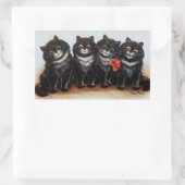 Four Black Cats  Illustratie door Louis Wain Rechthoekige Sticker (Tas)