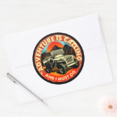 Four By Four All Wheel Drive Adventure roept Ronde Sticker (Envelop)