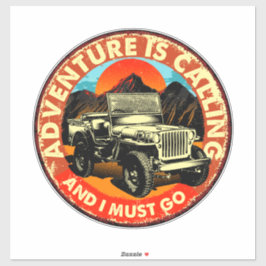 Four By Four All Wheel Drive Adventure roept Sticker