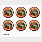 Four By Four All Wheel Drive Avontuur Roept Ronde Sticker (Vel)