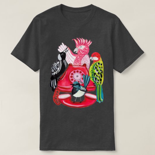 Four Calling Birds 12 Days of Christmas Pink  T-shirt (Design voorkant)
