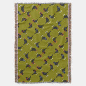 Four Calling Birds Retro Mid-Century Cut-Out 3 Deken (Voorkant Verticaal)