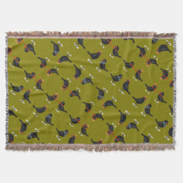 Four Calling Birds Retro Mid-Century Cut-Out 3 Deken