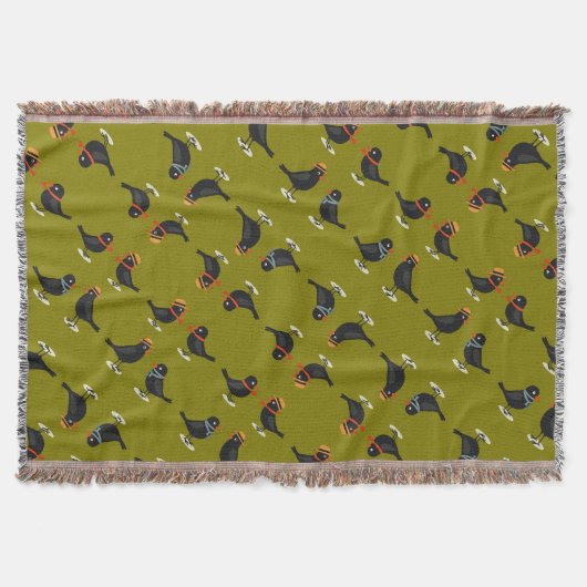 Four Calling Birds Retro Mid-Century Cut-Out 3 Deken (Voorkant)