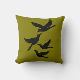 Four Calling Birds Retro Mid-Century Cut-Out 4 Kussen