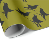 Four Calling Birds Retro Mid-Century Cut-Out 8 Cadeaupapier (Rol Hoek)