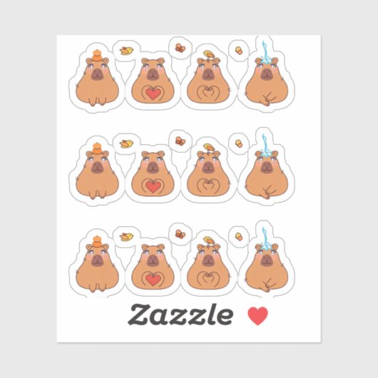 Four Capybara Sisters Sticker (Vel)
