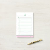 Four clover luck daily checklist  post-it® notes (Op bureau)