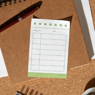 Four clover lucky weekly plans post-it® notes