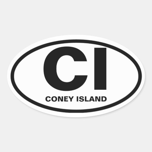 FOUR Coney Island "CI" Ovale Sticker (Voorkant)