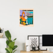 Four Corners National Monument met nationale parke Poster (Thuiskantoor)