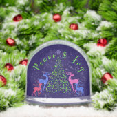 Four Deer & a Christmas Tree Peace & Joy Sneeuwbol (Kerstmis)