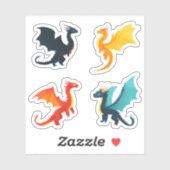 Four Dragons Flying Sticker Set (Vel)