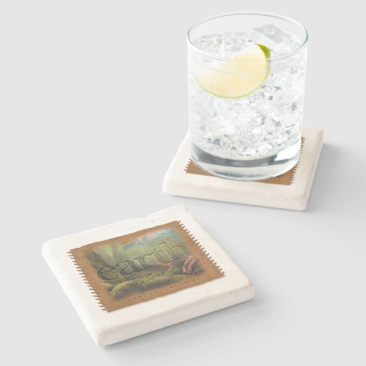 Four Elements - Earth - Coaster Stenen Onderzetter (Zijkant)