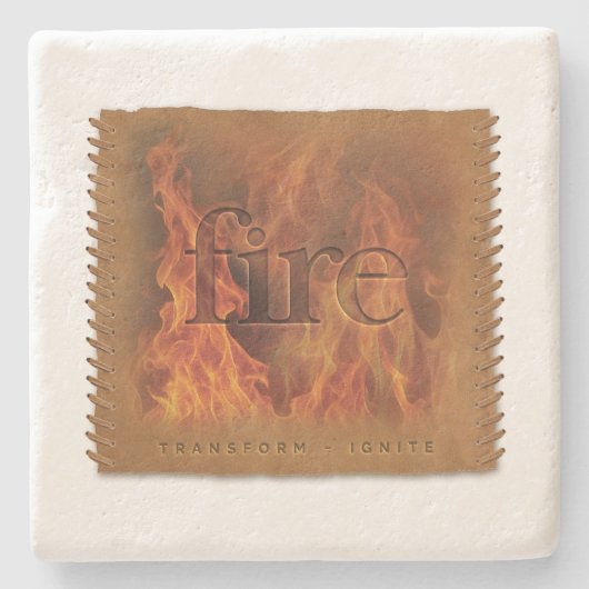 Four Elements - Fire - Coaster Stenen Onderzetter (Voorkant)