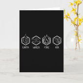 Four Elements Of Nature Design Earth Water Fire Kaart (Gele Bloem)