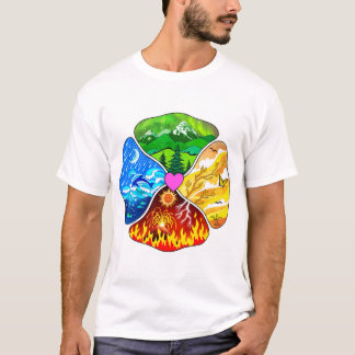 Four Elements T-shirt ontworpen door Oberon Zell