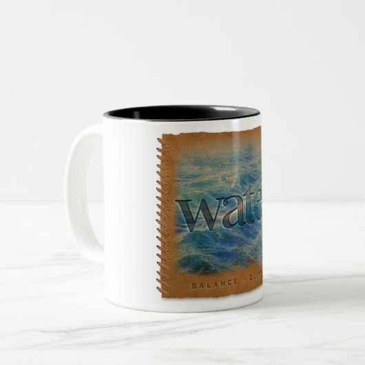 Four Elements - Water - Coffee Mug Tweekleurige Koffiemok (Voorkant links)