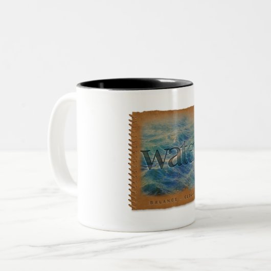 Four Elements - Water - Coffee Mug Tweekleurige Koffiemok (Voorkant links)
