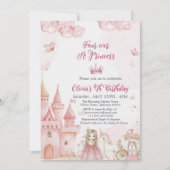 Four Ever A Princess Castle unicorn 4th Birthday Kaart (Voorkant)