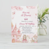 Four Ever A Princess Castle unicorn 4th Birthday Kaart (Staand voorkant)