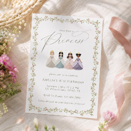Four Ever a Princess Girls 4e Verjaardagsfeestje Kaart