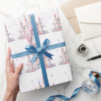 Four Ever A Princess Roze Meisje 4e Verjaardagsfee Cadeaupapier