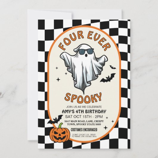 Four Ever beroemd gemaakt door Spooky Ghosts Bats  Kaart (Voorkant)