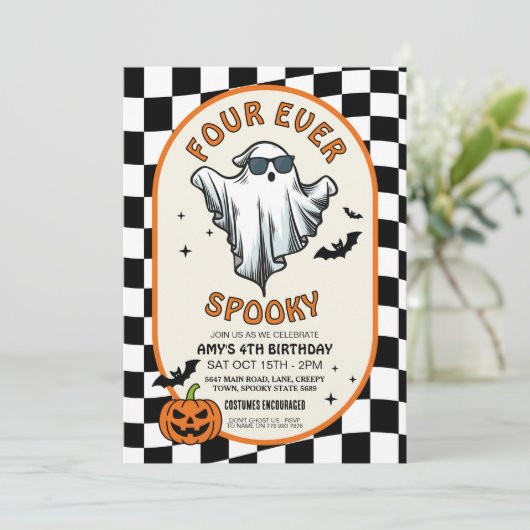 Four Ever beroemd gemaakt door Spooky Ghosts Bats Kaart (Staand voorkant)