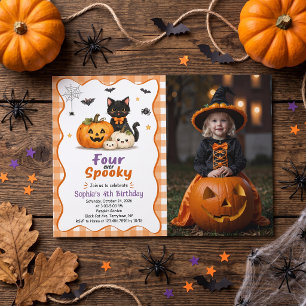 Four-ever enge Halloween 4de verjaardagsuitnodigin Kaart